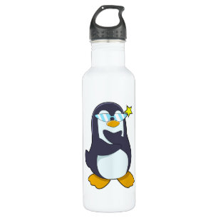 Pinguïn met zonnebril waterfles 