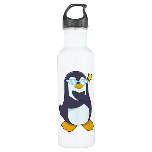 Pinguïn met zonnebril waterfles (Voorkant)