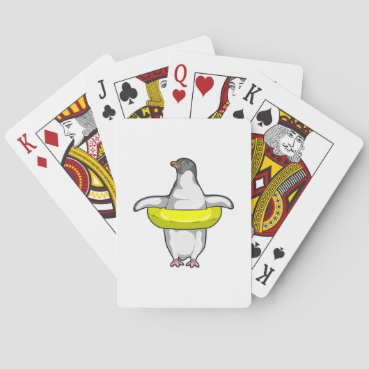 Pinguïn met zwemband pokerkaarten (Achterkant)