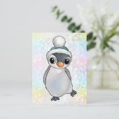 Pinguin mit Mütze Briefkaart (Staand voorkant)