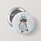 Pinguin mit Mütze Ronde Button 5,7 Cm (Voorkant /achterkant)