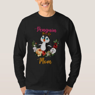 Pinguïn Moeder Bloemige Pinguïn Strikdas Liefhebbe T-shirt