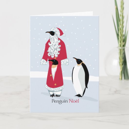 Pinguïn Noel Feestdagen Kaart (Voorkant)