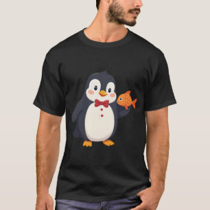 Pinguïn ober serveren visgerecht t-shirt