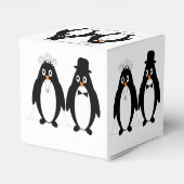 Pinguïn ontwerp bruiloft bedankdoosjes (Achterkant)