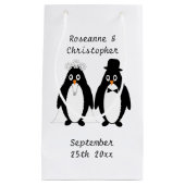 Pinguïn ontwerp bruiloft klein cadeauzakje (Voorkant)