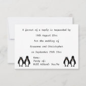 Pinguïn Ontwerp Bruiloft RSVP (Achterkant)