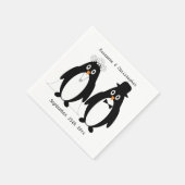Pinguïn ontwerp bruiloft servet (Hoek)