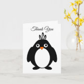 Pinguïn ontwerp dank u kaart (Gele Bloem)
