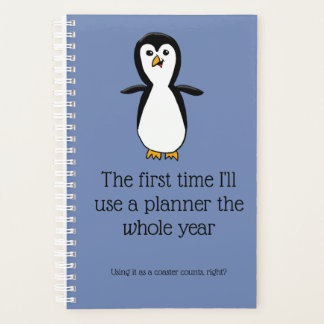 Pinguïn op een bord planner