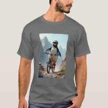 Pinguïn op een fiets T-shirt