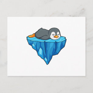 Pinguïn op ijskap briefkaart