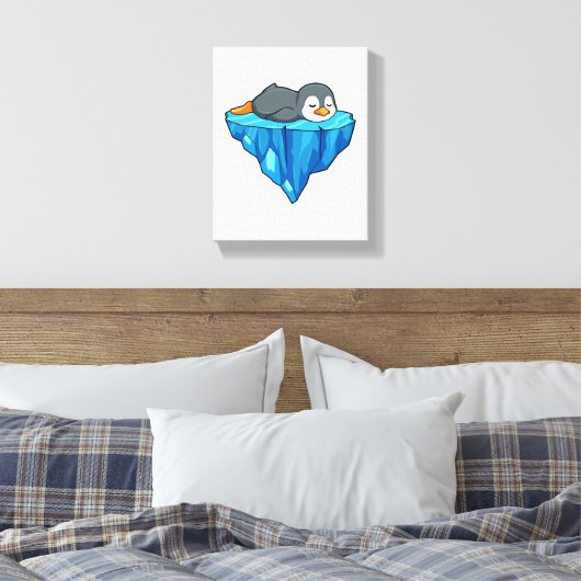 Pinguïn op ijskap canvas afdruk (Insitu (Slaapkamer))