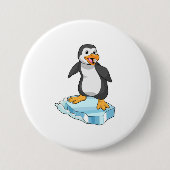 Pinguïn op ijskap ronde button 7,6 cm (Voorkant)