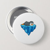 Pinguïn op ijskap ronde button 7,6 cm (Voorkant /achterkant)