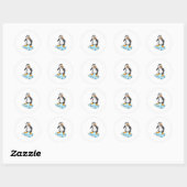 Pinguïn op ijskap ronde sticker (Vel)