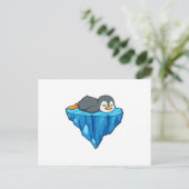 Pinguïn op ijsschol briefkaart (Staand voorkant)