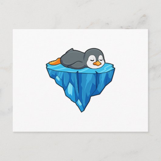 Pinguïn op ijsschol briefkaart (Voorkant)