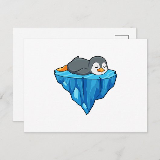 Pinguïn op ijsschots briefkaart (Voorkant / Achterkant)