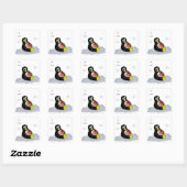 Pinguïn op ijsvlakte vierkante sticker (Vel)