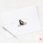 Pinguïn op ijsvlakte vierkante sticker (Envelop)