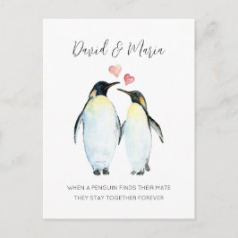 Pinguïn Paar Love You Forever Jubileum Briefkaart