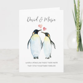 Pinguïn Paar Love You Forever Jubileum Kaart