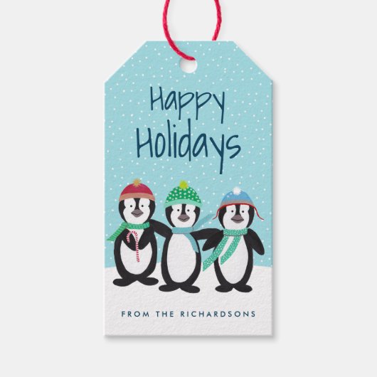 Pinguïn Pals Gepersonaliseerde Gift Labels Cadeaulabel (Voorkant)