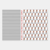 Pinguïn, panda, beer en strepen Kerst Inpakpapier Vel (Voorkant 3)