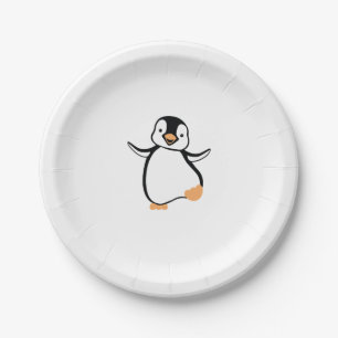 pinguïn papieren bordje