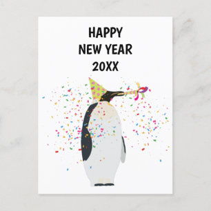 Pinguïn-partner - Dierenfeestdag - Nieuwe jaarkaar Feestdagenkaart