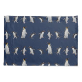 Pinguïn Party Pillowcases (blauw/marine) Kussensloop (Achterkant-Links)