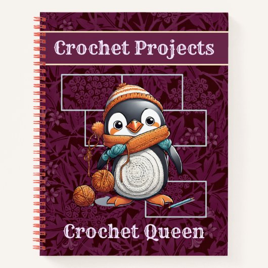 Pinguïn Pensioengeschenken voor Crocheter Moeder O Notitieboek (Voorkant)