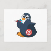 Pinguïn Pijlen Pijl Dartbord Briefkaart (Voorkant)
