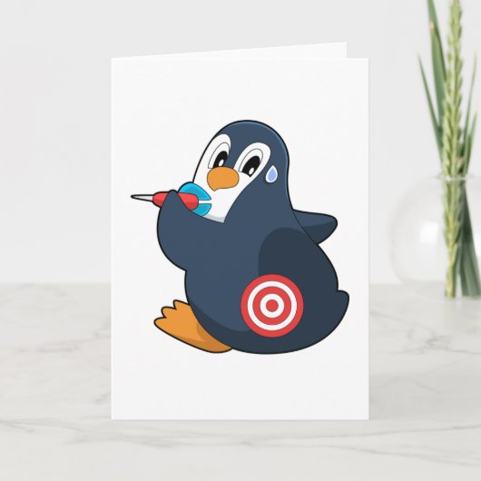 Pinguïn Pijlen Pijl Dartbord Kaart (Voorkant)