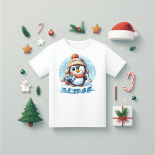 Pinguïn plezier vissen t-shirt