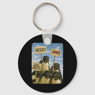Pinguïn Protest Tegen Tarrifs March Activism Fun Sleutelhanger