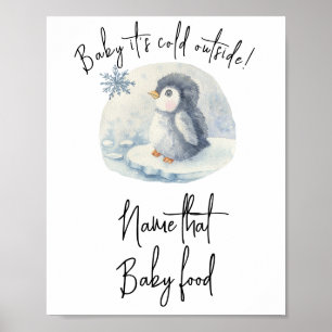 Pinguïn - Raad die babyvoedsel Poster