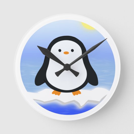 Pinguin ronde klok (Voorkant)