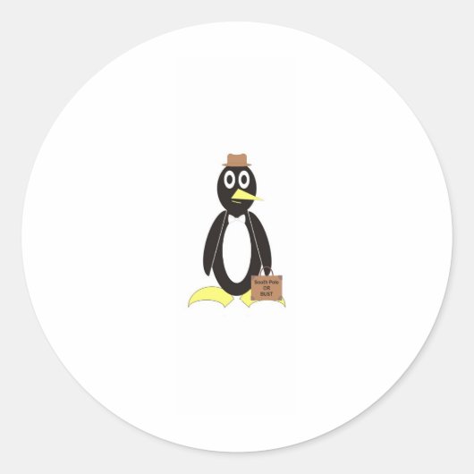 Pinguïn Ronde Sticker (Voorkant)