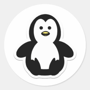 pinguïn ronde sticker