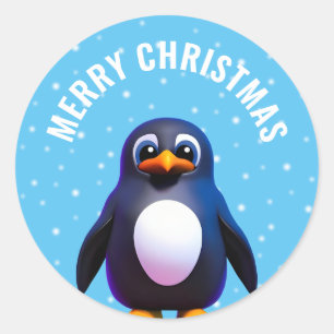 Pinguïn ronde sticker