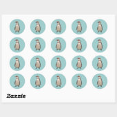 Pinguïn Ronde Sticker (Vel)