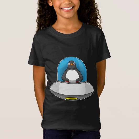 Pinguïn Ruimteschip Ruimte T-shirt (Voorkant)