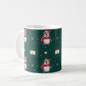 Pinguïn Santa Green Happy Merry Kerstmis patroon Koffiemok (Voorkant links)
