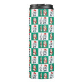 Pinguïn Santa waterverf Vrolijk kerstpatroon Thermosbeker (Achterkant)