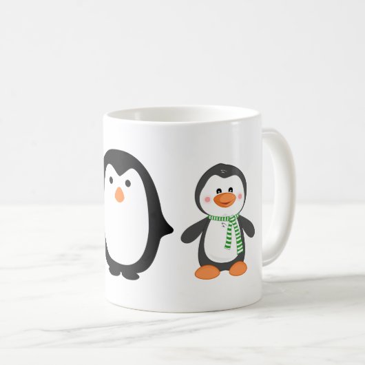 Pinguïn, schattig, vogel koffiemok (Voorkant rechts)