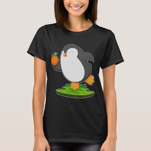 Pinguïn Sinaasappel Fruit T-shirt (Voorkant)