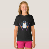 Pinguïn Ski Ski poles T-shirt (Voorkant volledig)