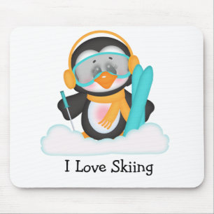 Pinguïn skiën muismat